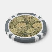 William Morris Chrysanthemum Sage Flower Poker Chips (Enkel)