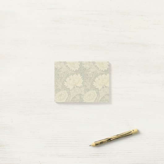 William Morris Chrysanthemum Sage Flower Post-it® Notes (Op bureau)