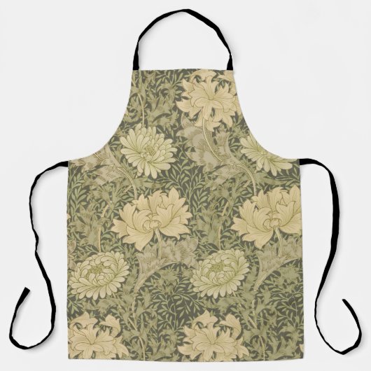 William Morris Chrysanthemum Sage Flower Schort (Voorkant)