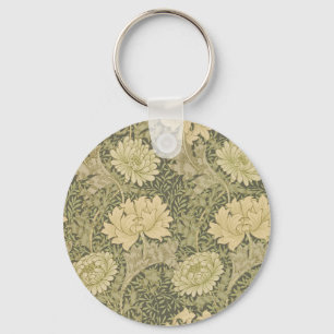 William Morris Chrysanthemum Sage Flower Sleutelhanger
