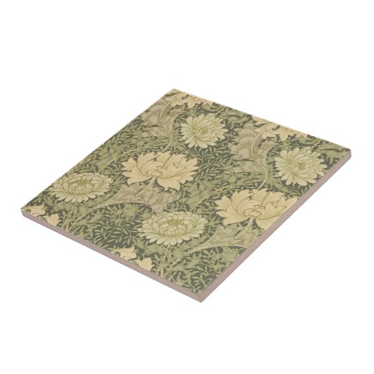 William Morris Chrysanthemum Sage Flower Tegeltje (Zijkant)