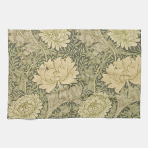 William Morris Chrysanthemum Sage Flower Theedoek