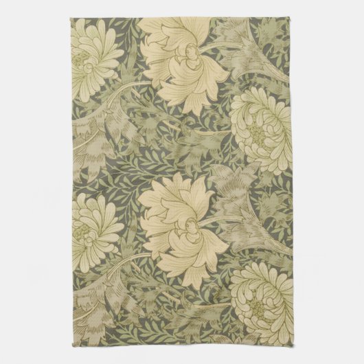 William Morris Chrysanthemum Sage Flower Theedoek (Verticaal)