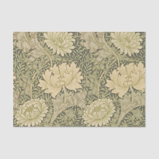 William Morris Chrysanthemum Sage Flower Tissuepapier (Voorkant)