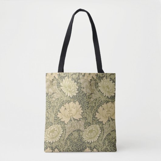 William Morris Chrysanthemum Sage Flower Tote Bag (Voorkant)