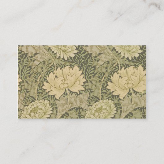 William Morris Chrysanthemum Sage Flower Visitekaartje (Achterkant)
