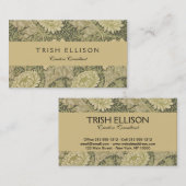 William Morris Chrysanthemum Sage Flower Visitekaartje (Voorkant / Achterkant)