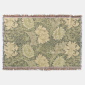 William Morris Chrysanthemum Salie Bloem Deken (Voorkant)