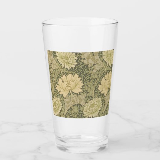 William Morris Chrysanthemum Salie Bloem Glas (Voorkant)