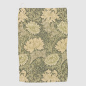 William Morris Chrysanthemum Salie Bloem Golfhanddoek (Voorkant)