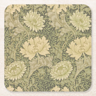 William Morris Chrysanthemum Salie Bloem Kartonnen Onderzetters