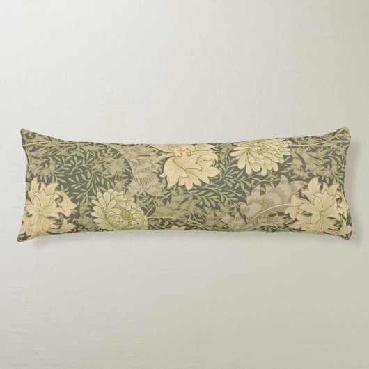 William Morris Chrysanthemum Salie Bloem Lichaamskussen (Voorkant)