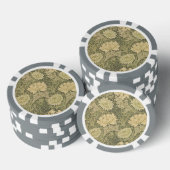 William Morris Chrysanthemum Salie Bloem Poker Chips (Opstapeling)