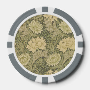 William Morris Chrysanthemum Salie Bloem Poker Chips