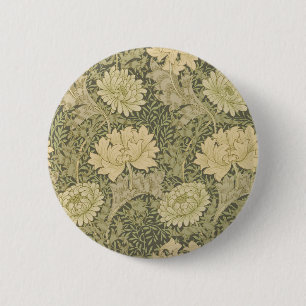 William Morris Chrysanthemum Salie Bloem Ronde Button 5,7 Cm