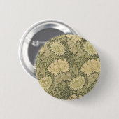 William Morris Chrysanthemum Salie Bloem Ronde Button 5,7 Cm (Voorkant /achterkant)