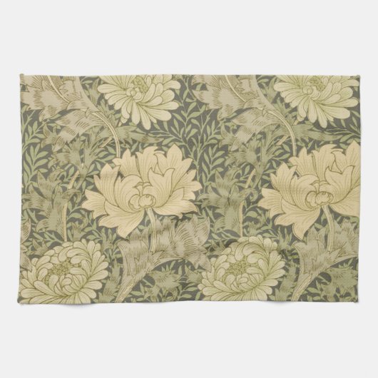 William Morris Chrysanthemum Salie Bloem Theedoek (Horizontaal)