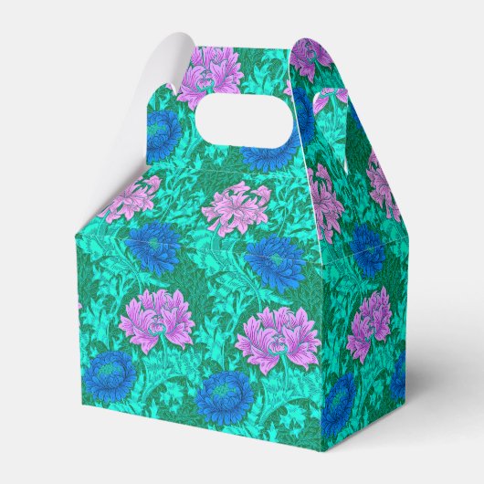 William Morris Chrysanthemums, Aqua en Violet Bedankdoosjes (Voorkant Zijde)