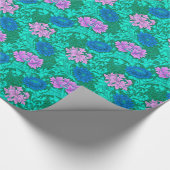 William Morris Chrysanthemums, Aqua en Violet Cadeaupapier (Hoek)