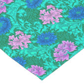 William Morris Chrysanthemums, Aqua en Violet Korte Tafelloper (Hoek)