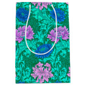 William Morris Chrysanthemums, Aqua en Violet Medium Cadeauzakje (Voorkant)