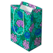 William Morris Chrysanthemums, Aqua en Violet Medium Cadeauzakje (Achterkant Gekanteld)