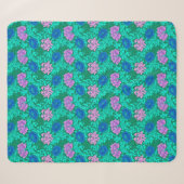 William Morris Chrysanthemums, Aqua en Violet Sherpa Deken (Voorkant (horizontaal))