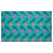 William Morris Chrysanthemums, Aqua en Violet Stof (Fat Quarter)
