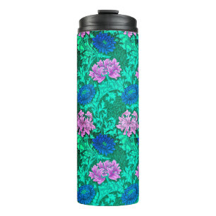William Morris Chrysanthemums, Aqua en Violet Thermosbeker