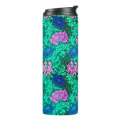 William Morris Chrysanthemums, Aqua en Violet Thermosbeker (Gedraaid links)