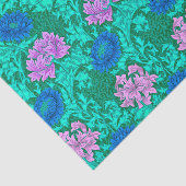 William Morris Chrysanthemums, Aqua en Violet Tissuepapier (Detail)