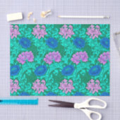 William Morris Chrysanthemums, Aqua en Violet Tissuepapier (Craft)