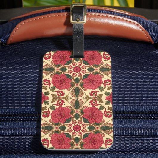  William Morris Chrysanthemums Art Nouveau bloemmo Bagagelabel (Voorkant Insitu 2)