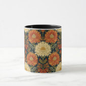 William Morris Chrysanthemums Art Nouveau bloemmo Mok (Midden)
