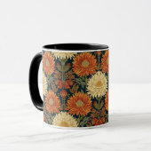 William Morris Chrysanthemums Art Nouveau bloemmo Mok (Voorkant links)