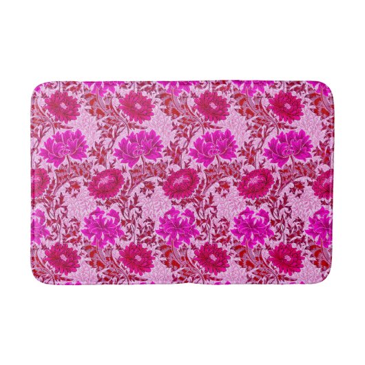 William Morris Chrysanthemums, Bourgogne en roze Badmat (Voorkant)