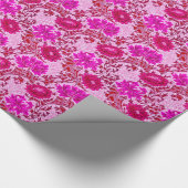 William Morris Chrysanthemums, Bourgogne en roze Cadeaupapier (Hoek)