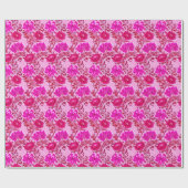 William Morris Chrysanthemums, Bourgogne en roze Cadeaupapier (Vlak)