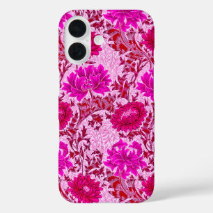 William Morris Chrysanthemums, Bourgogne en roze iPhone 16 Hoesje