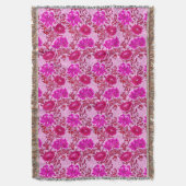 William Morris Chrysanthemums, Bourgogne en roze Deken (Voorkant Verticaal)