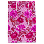 William Morris Chrysanthemums, Bourgogne en roze Medium Cadeauzakje (Achterkant)