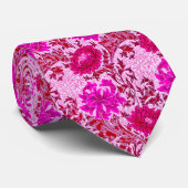 William Morris Chrysanthemums, Bourgogne en roze Stropdas (Opgerold)