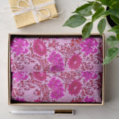 William Morris Chrysanthemums, Bourgogne en roze Tissuepapier (Geschenk)