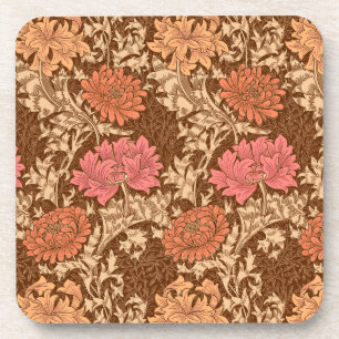 William Morris Chrysanthemums, Brown en Rust Bier Onderzetter