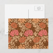 William Morris Chrysanthemums, Brown en Rust Briefkaart (Voorkant / Achterkant)