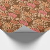 William Morris Chrysanthemums, Brown en Rust Cadeaupapier (Hoek)