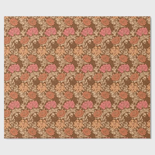 William Morris Chrysanthemums, Brown en Rust Cadeaupapier (Vlak)