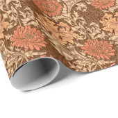 William Morris Chrysanthemums, Brown en Rust Cadeaupapier (Rol Hoek)