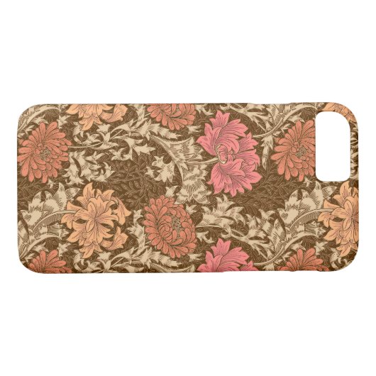 William Morris Chrysanthemums, Brown en Rust Case-Mate iPhone Case (Achterkant (Horizontaal))