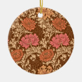 William Morris Chrysanthemums, Brown en Rust Cera Keramisch Ornament (Voorkant)